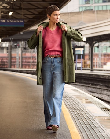 Mid Blue Authentic Side Stripe Wide Leg Jeans