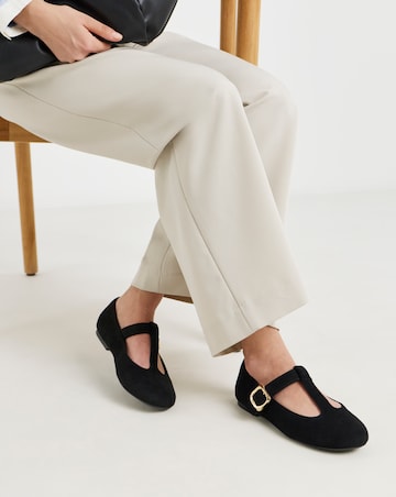 Rose T Bar Mary Jane Shoes - Wide Fit (E)