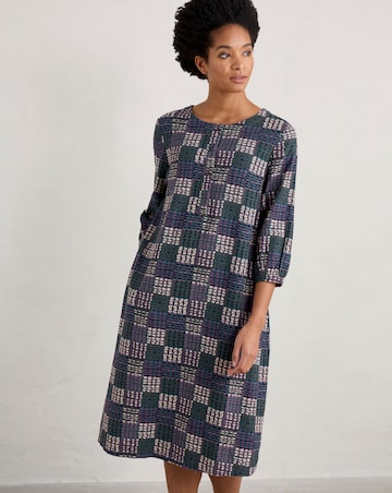 Seasalt Cornwall Sea Call Check Dress Wetland