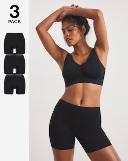 Pretty Secrets (3 Pack) Seamless Comfort Shorts Black
