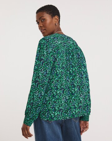 Placket Front Pocket Blouse