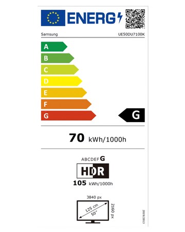 Samsung UE50DU7100KXXU 50in Crystal UHD 4K HDR Smart TV