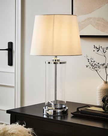 Bronte Clear Glass and Chrome Table Lamp