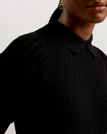 Ted Baker Textured Knit Skater Dress With Collar