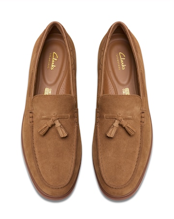 Clarks Torford Tassel Shoe - Cola Suede