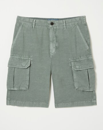 FatFace Cotton Linen Cargo Shorts - Green