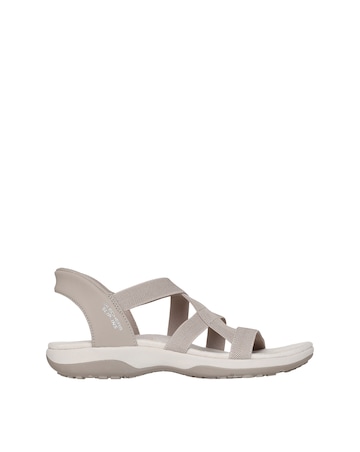 Skechers Taupe Reggae Stretch Flex Sandals - Wide Fit (E)