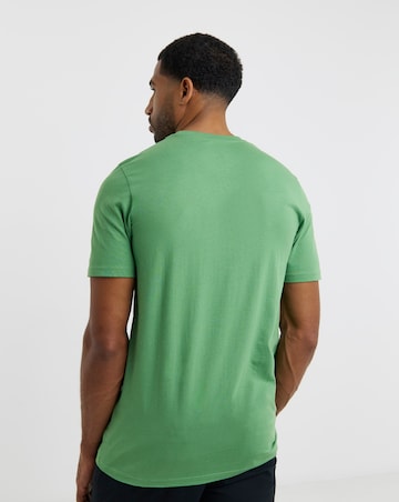 Pure Cotton Crew Neck T-Shirt Long-Green