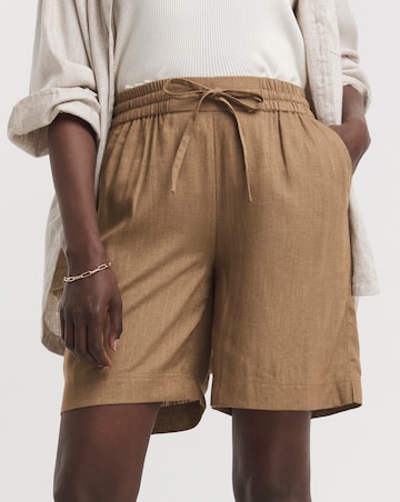 Truffle Linen Mix Knee Length Shorts