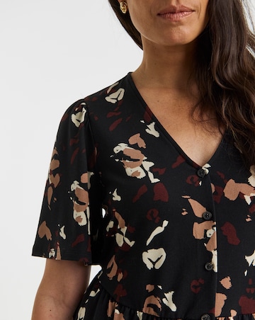 Angel Sleeve Button Front Longline Top