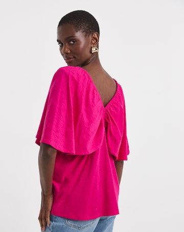 V Neck Cape Angel Sleeve Top