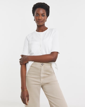 White Short Sleeve Cardigan