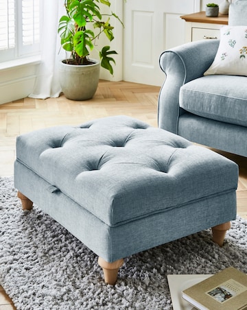 Julipa Colston Chenille Buttoned Storage Footstool
