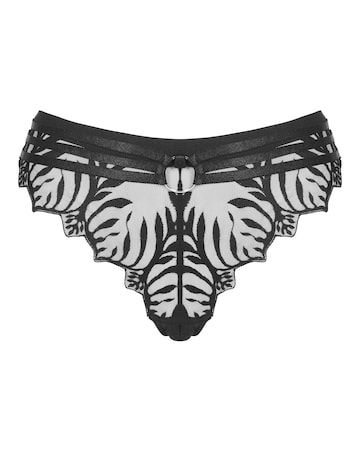 Figleaves Curve Tease Embroidery Brazilian Brief - Black
