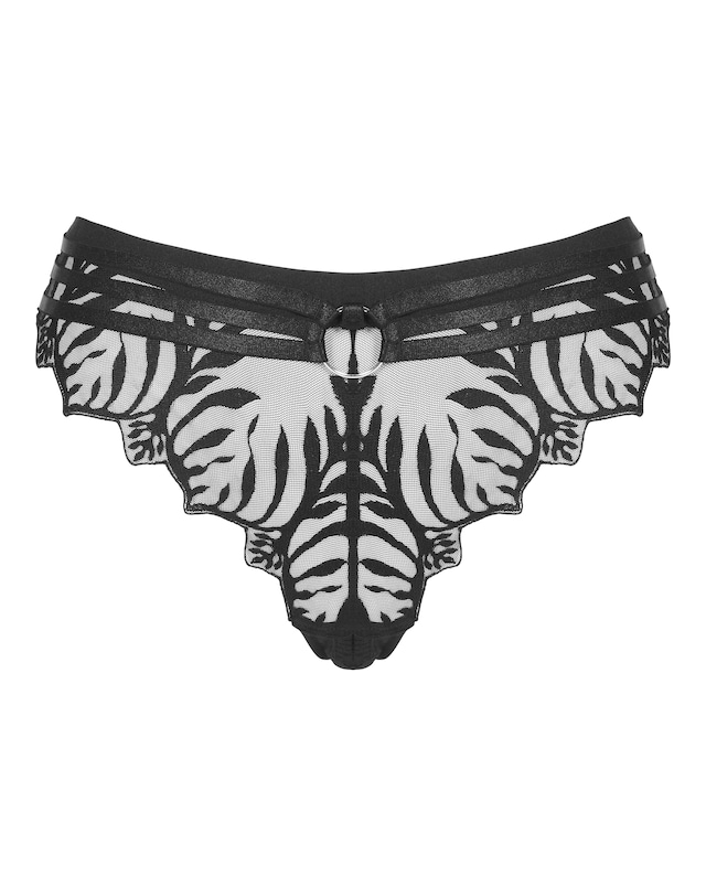 Figleaves Curve Tease Embroidery Brazilian Brief - Black