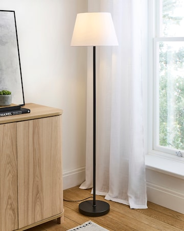 Owen White and Matt Black Floor Lamp