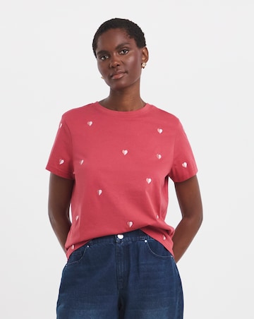 Heart Embroidered T-Shirt