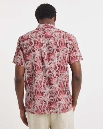 Palm Print Revere Collar Shirt