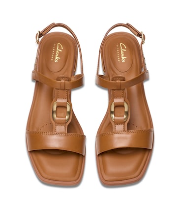 Clarks Tan Ariany Sling Leather Sandal Standard Fit