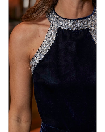 Sosandar Cluster Embellished Wide Leg Jumpsuit