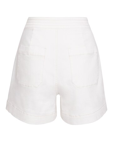Warm White Smart Denim Shorts
