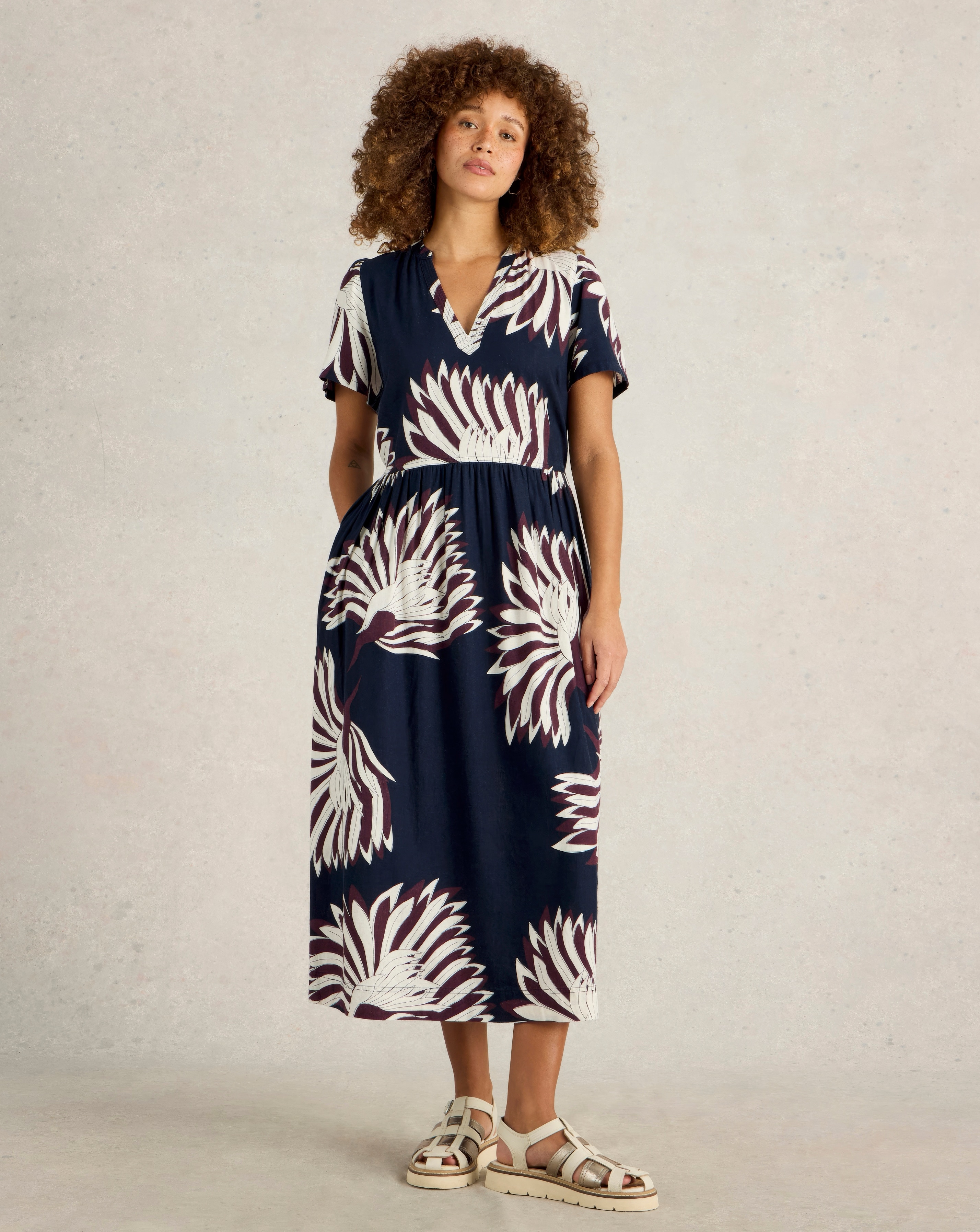 White Stuff Clove Linen Blend Dress | JD Williams