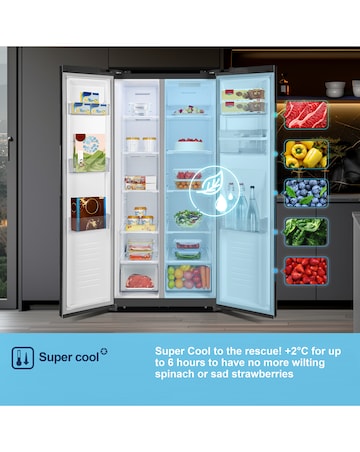 Fridgemaster MS83430DEB Non-Plumbed Total No Frost Freestanding American