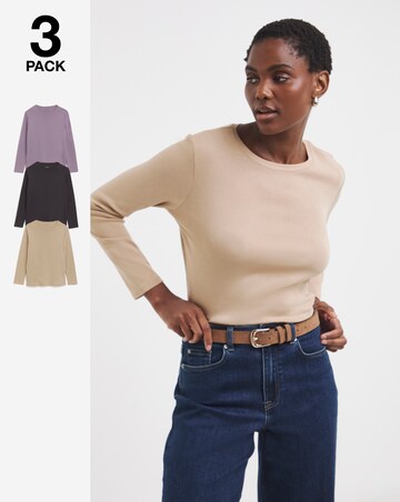 3 Pack Crew Neck Long Sleeve T-Shirts
