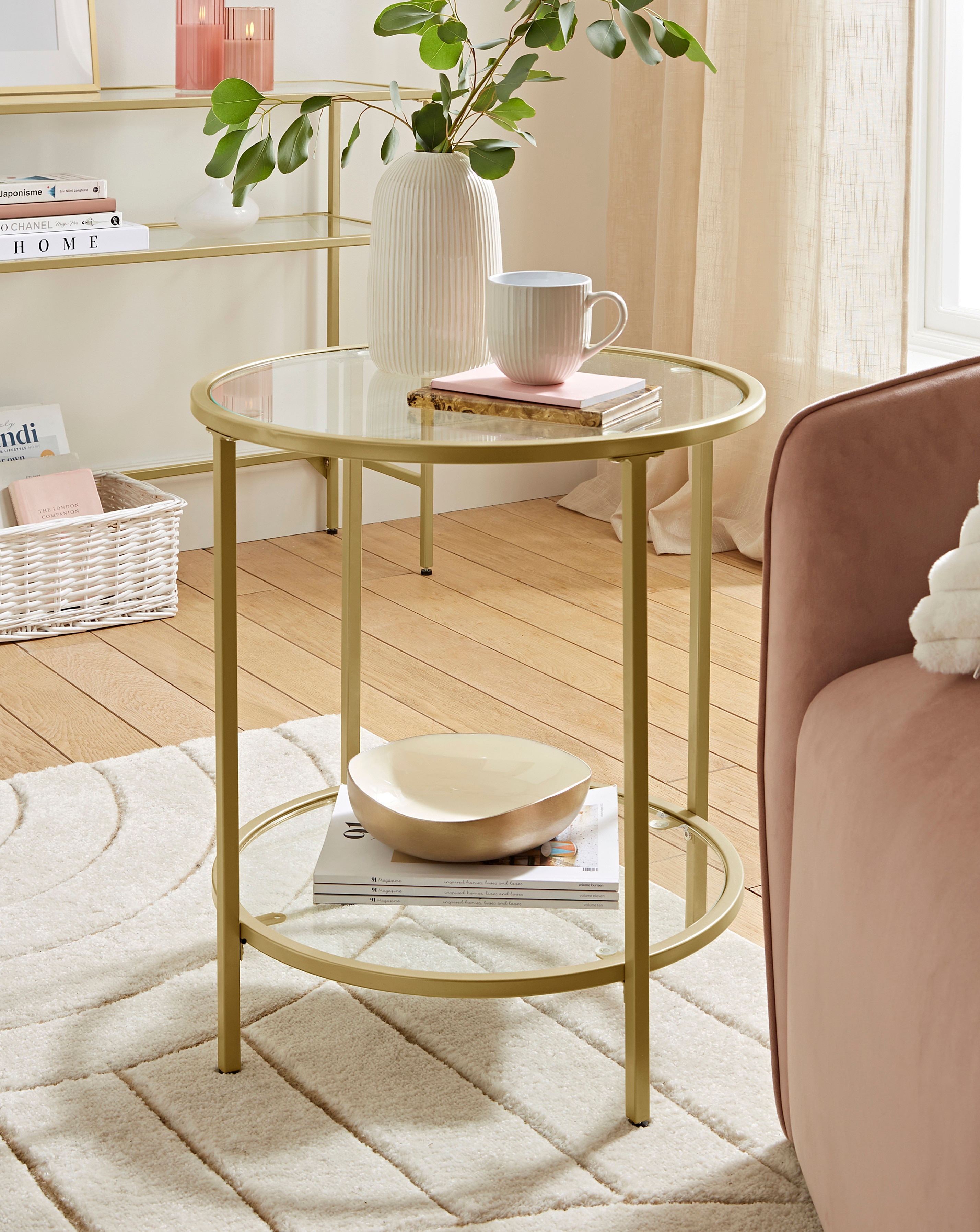【新品】Magical Furniture Brass side shelf W91567s.jpg