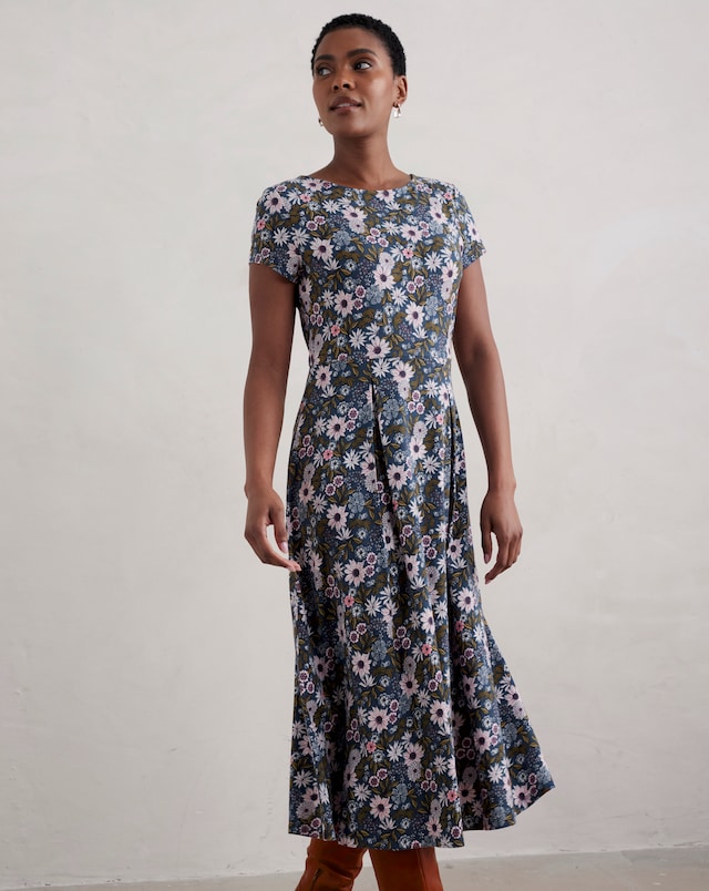 Seasalt Wild Bouquet Cotton Jersey Midi Dress