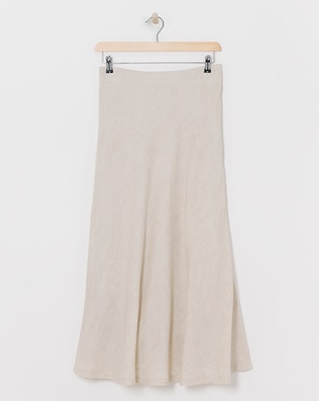 Sand Linen Mix Bias Cut Maxi Skirt