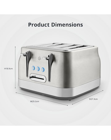 Swan Retro Revive 4 Slice Toaster Stainless Steel