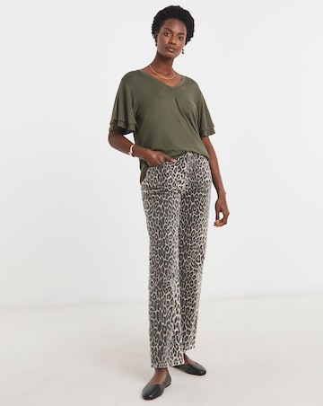 Double Angel Sleeve V Neck Top