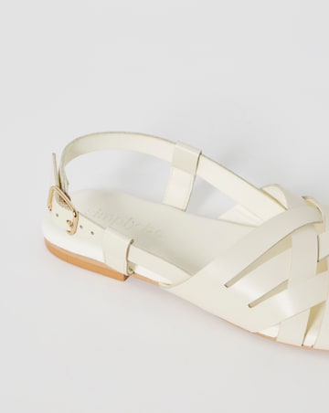 Luz Leather Woven Peep Toe Slingback Sandals - Wide Fit (E)