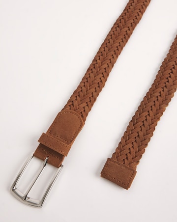 Real Suede Leather Plaited Belt