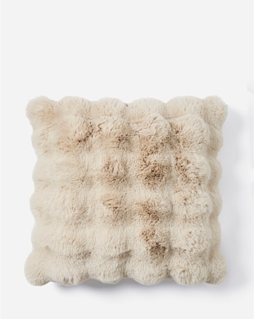 Bubble Faux Fur Cushion - Natural