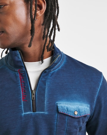 Joe Browns 1/4 Zip Acid Wash Sweatshirt