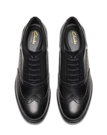 Clarks Havisham Oak Leather Lace Up Brogue Wide Fit