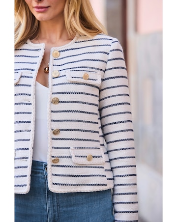 Sosandar Striped Boucle Jacket