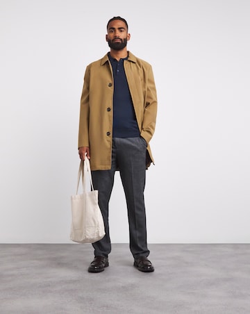 Navy Cotton Long Sleeve Polo