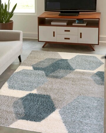 Snug Shaggy Cozy Hexagons Rug