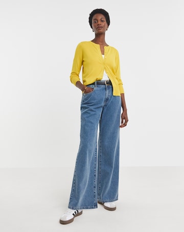 Yellow Crew Neck Cardigan