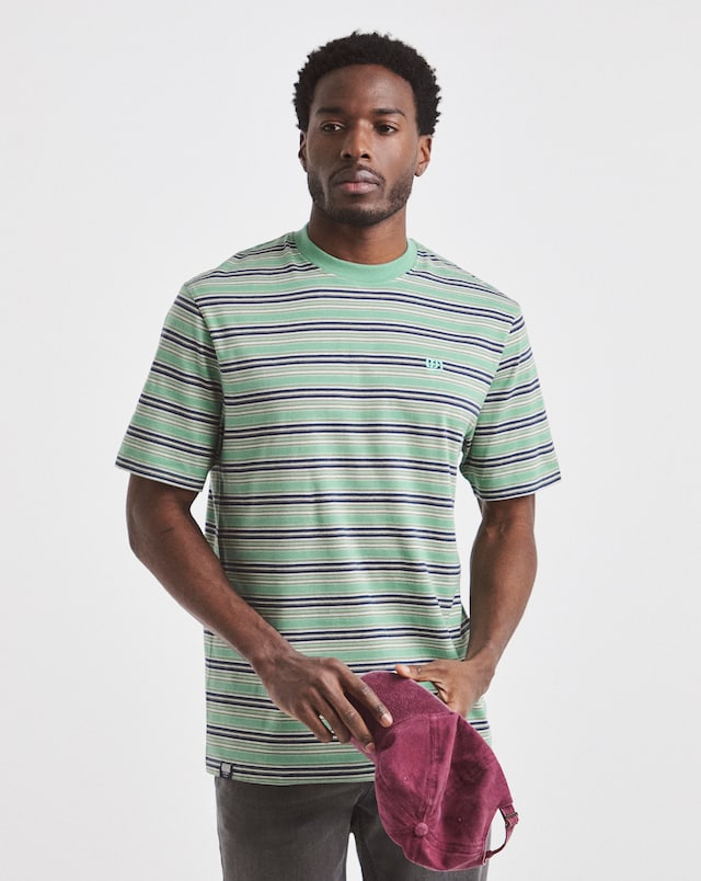 Union Relaxed Fit  Marl Yarn Dye Stripe T-Shirt Long