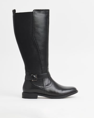 Fala Leather Elasticated Riding Boots - Wide Fit (E) & Super Curvy Calf