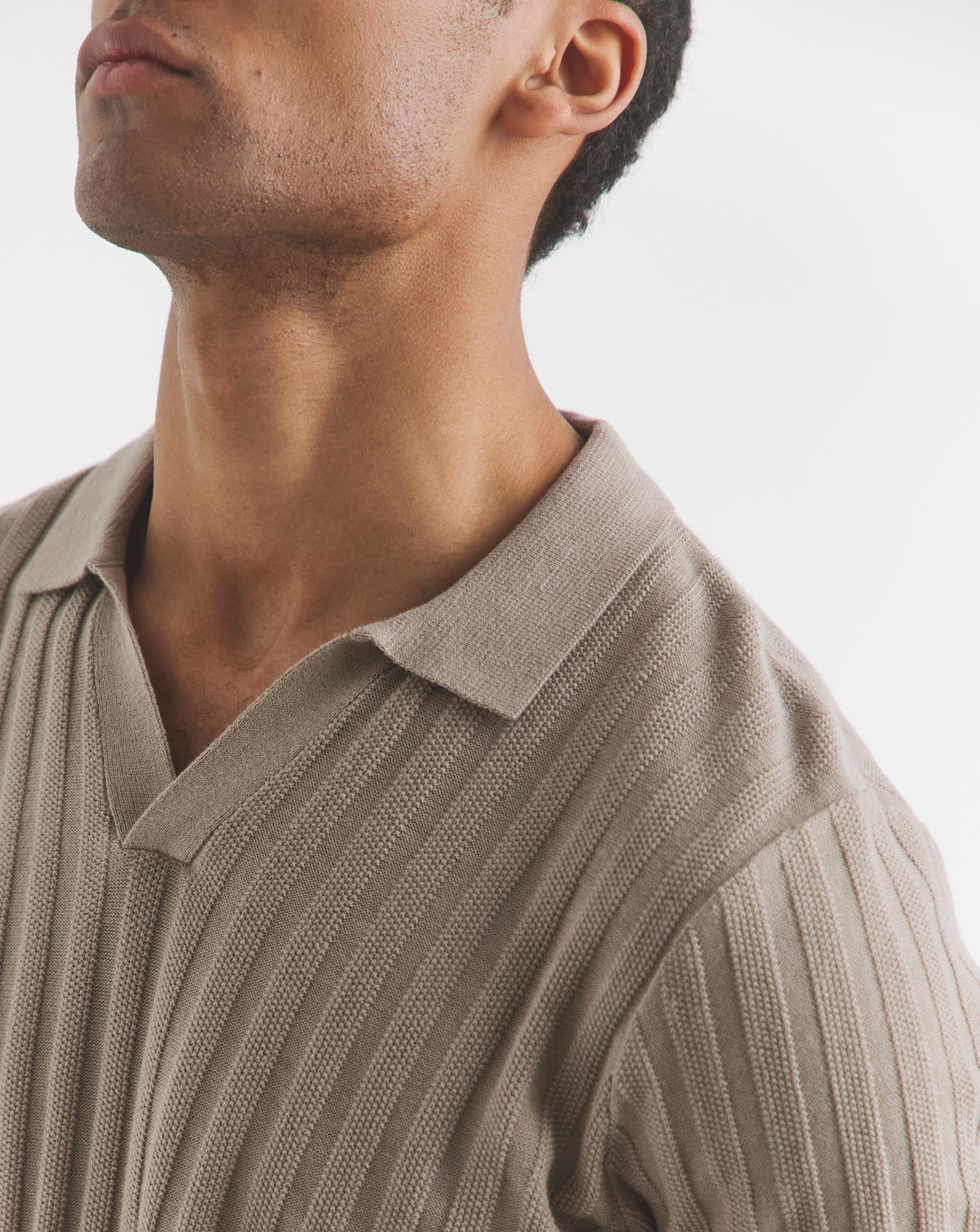 Textured Trophy Neck Tipped Knit Polo | JD Williams