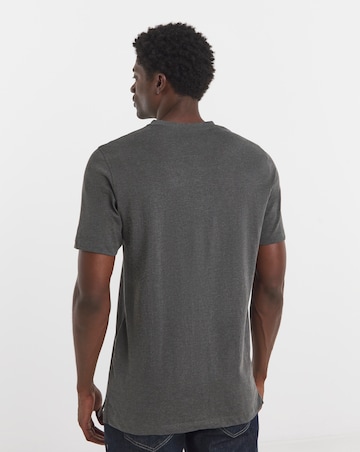 Short Sleeve Grandad T-Shirt Long Length- Burgundy