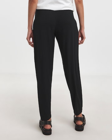 Black/Black 2 Pack Pull On Lightweight Jersey Tapered Leg Trousers