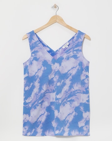 Printed V Neck Woven Vest