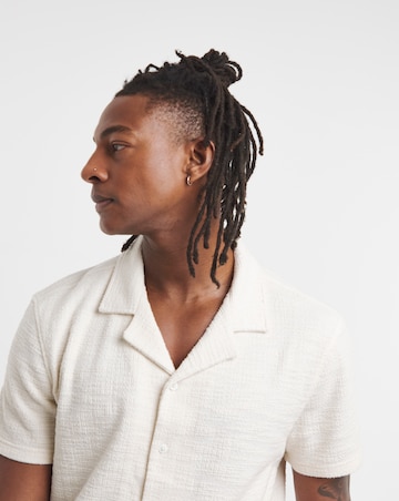 Textured Revere Collar Jersey Shirt