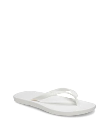 Crocs White Classic Toe Post Sandals -Standard Fit (D)